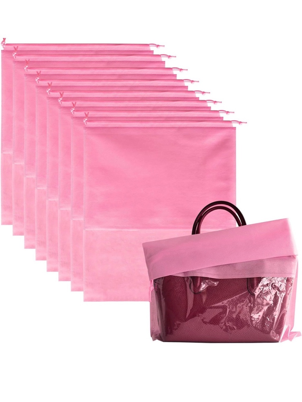 8PCS Dust Bags for Handbags Jumbo Travel Shoe Bags Purses Organizers Storage - Picture 1 of 5